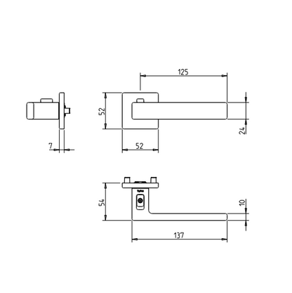 Mâner ușă - PRIVE 4275 5SQ
