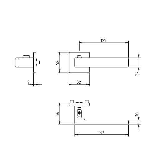 Mâner ușă - PRIVE 4275 5SQ