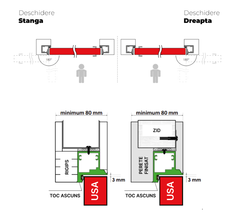 Ușa Filomuro cu toc ascuns - Model 1.1