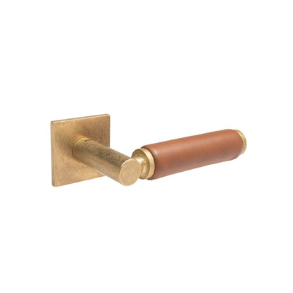 Mâner ușă - 5S PIELE, Model 4200/200 Rozetă pătrată