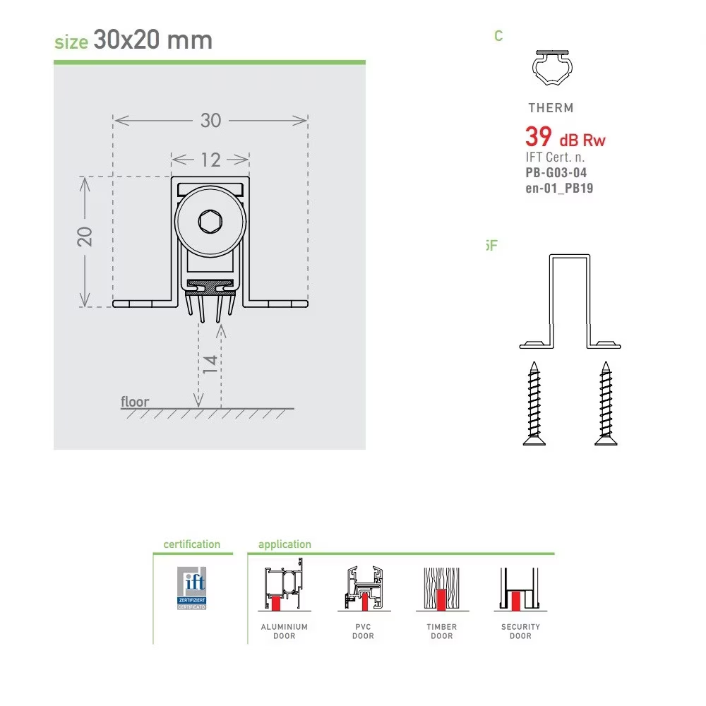 Prag automat încastrat CCE Trend AL 805–930 mm cu aripi laterale