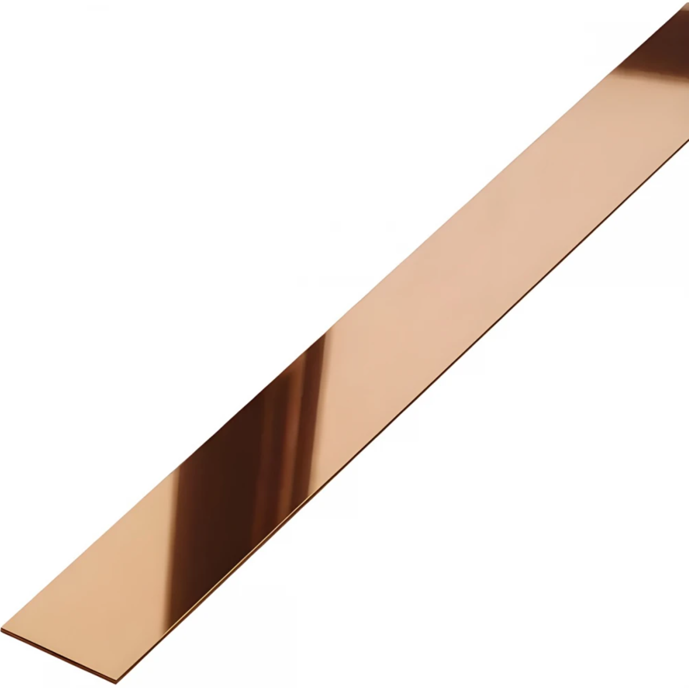 Platbanda din inox Cupru Lucios, 30 mm x 0.6 mm x 2700 mm - PP30CUO