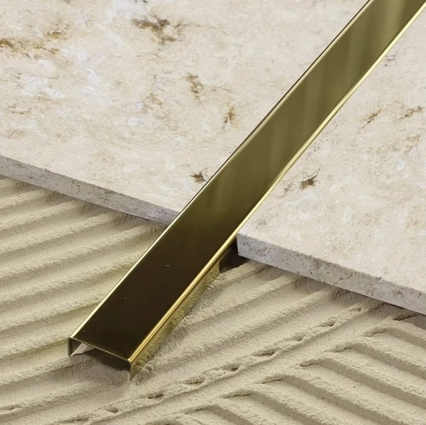 Profil U 20x9x2700 mm - Brâu din inox auriu lucios fainata