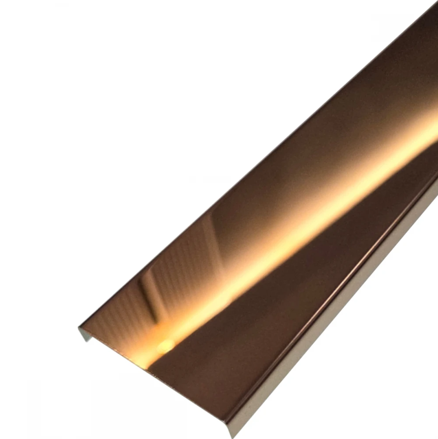 Profil U 50x9x2700 mm - Brâu cupru lucios din inox