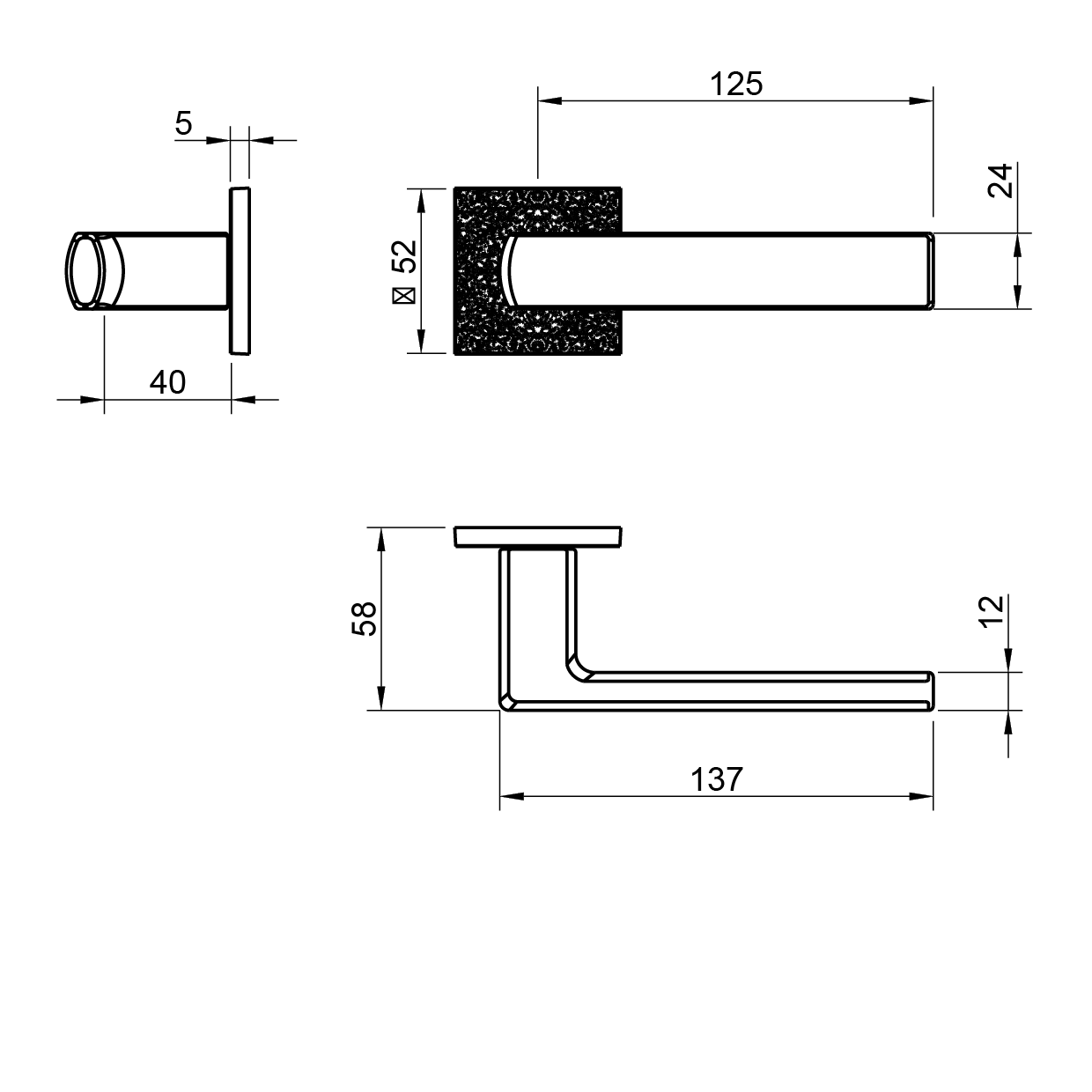 Mâner ușă - 5S TEXTURE, Model T3