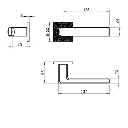 Mâner ușă - 5S TEXTURE, Model T3