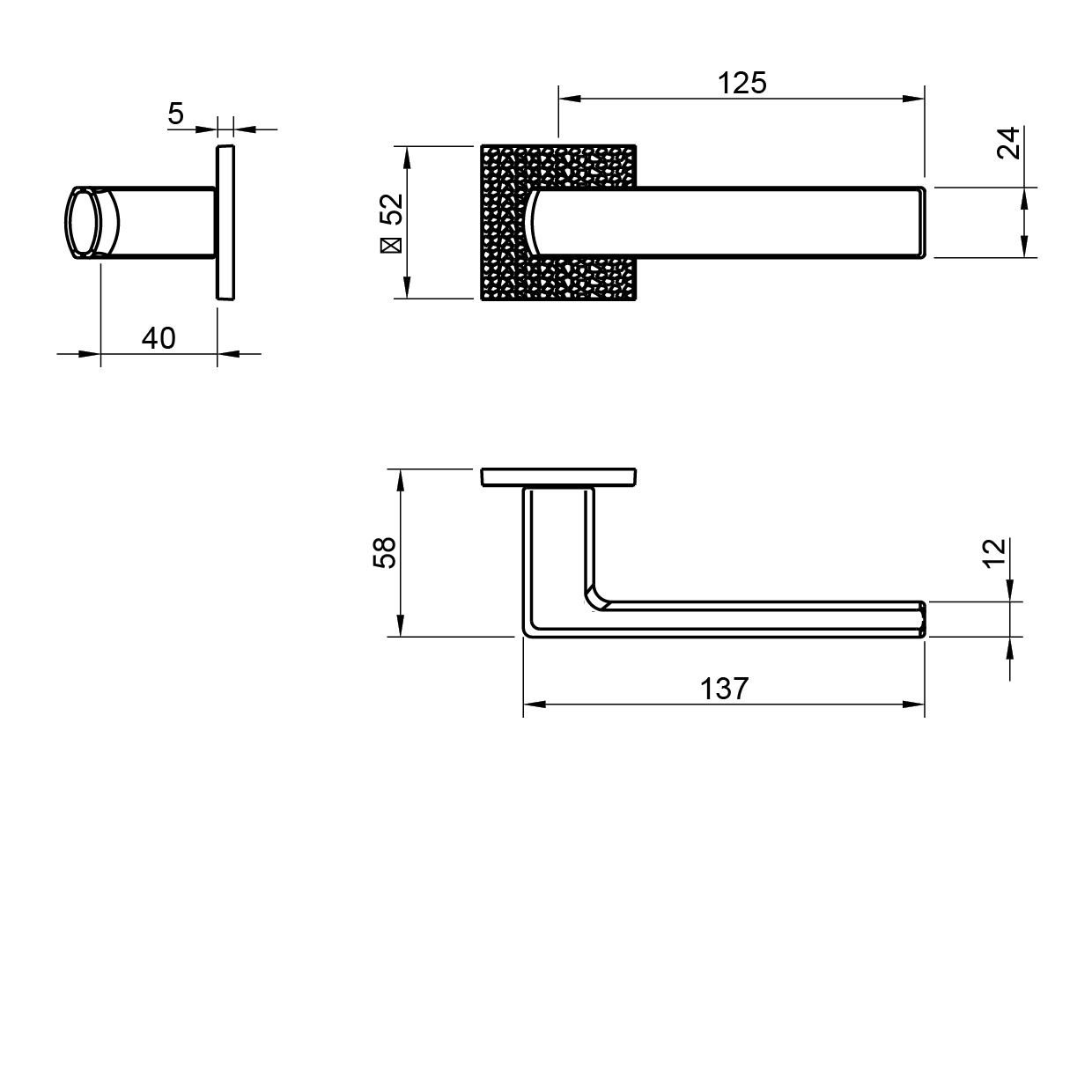 Mâner ușă - 5S TEXTURE, Model T1