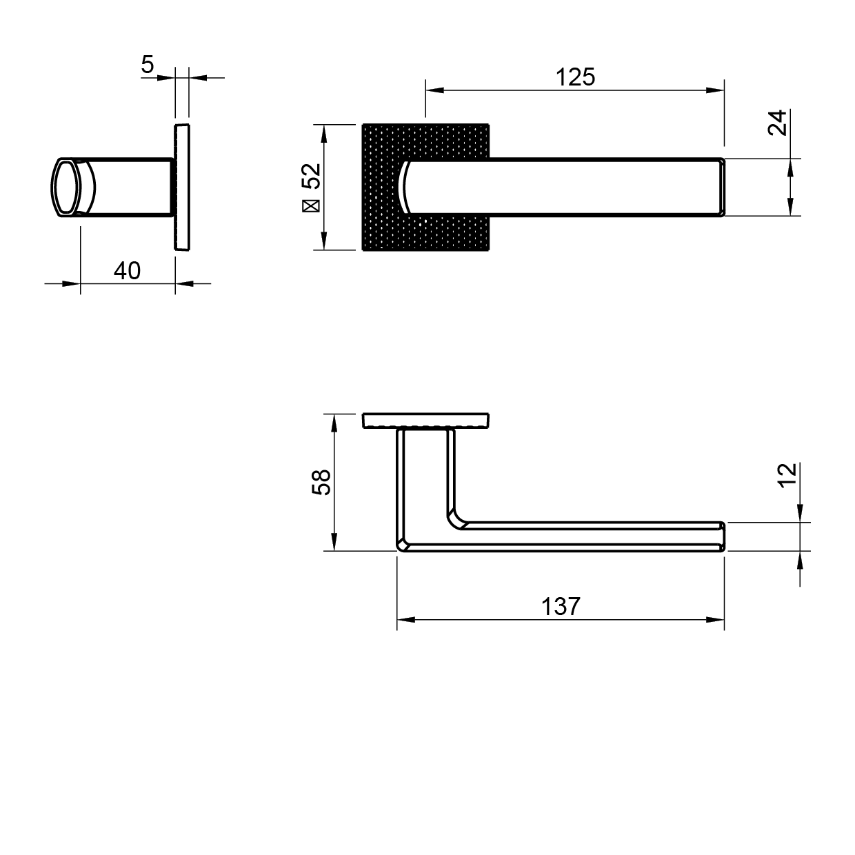 Mâner ușă - 5S TEXTURE, Model T2